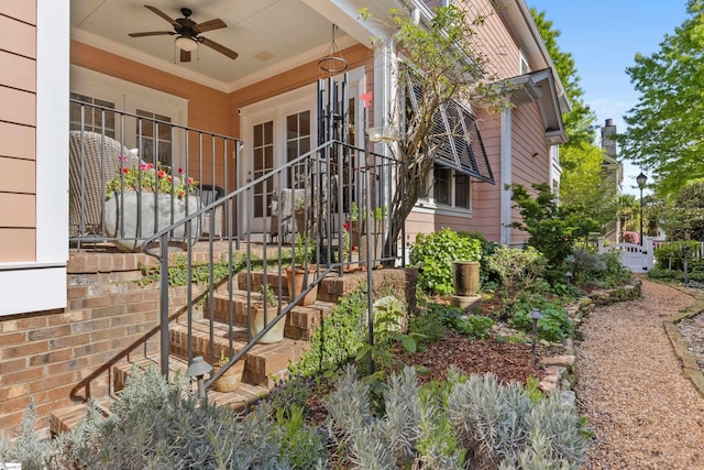 view of property exterior with ceiling fan