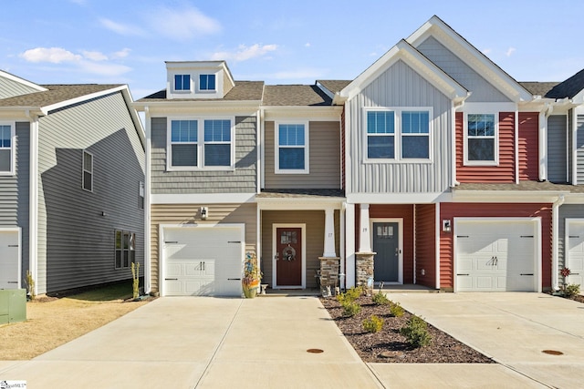 17 Starlake Rd, Simpsonville, SC 29681 - multi unit property featuring an attached garage, board and batten siding, and concrete driveway