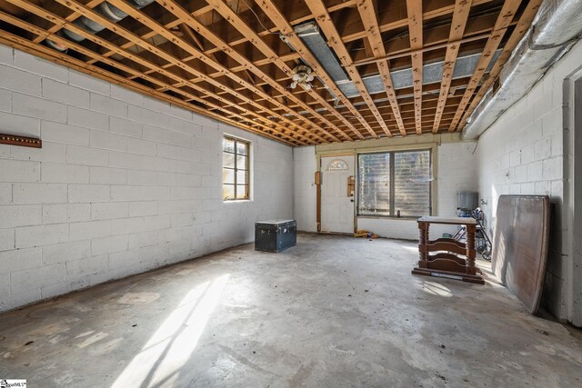1020 Woodburn Rd, Spartanburg, SC 29302 - below grade area with concrete block wall