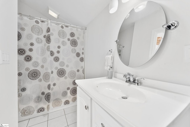 320 Nicklaus Rd, Westminster, SC 29693 - bathroom with tile patterned flooring, vanity, and curtained shower