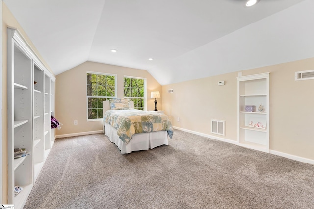 320 Nicklaus Rd, Westminster, SC 29693 - carpeted bedroom featuring baseboards, vaulted ceiling, and visible vents