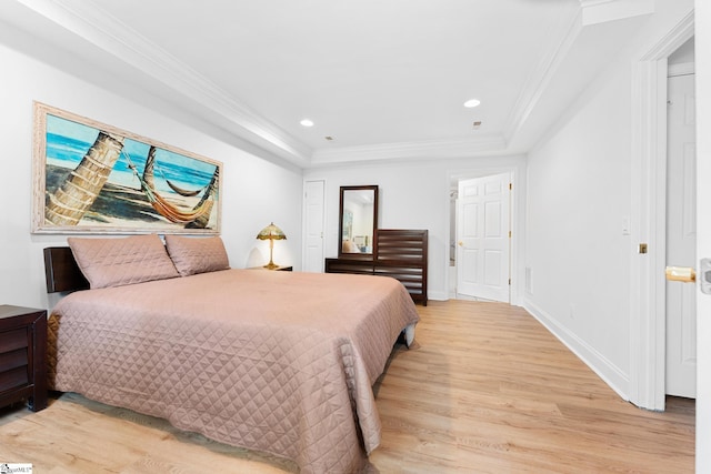 320 Nicklaus Rd, Westminster, SC 29693 - bedroom featuring crown molding, a raised ceiling, and light wood-style floors