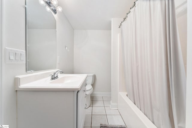 320 Nicklaus Rd, Westminster, SC 29693 - full bathroom featuring vanity, tile patterned flooring, toilet, shower / tub combo, and baseboards