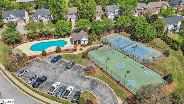 drone / aerial view with a residential view