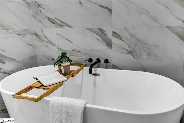 details featuring a freestanding tub