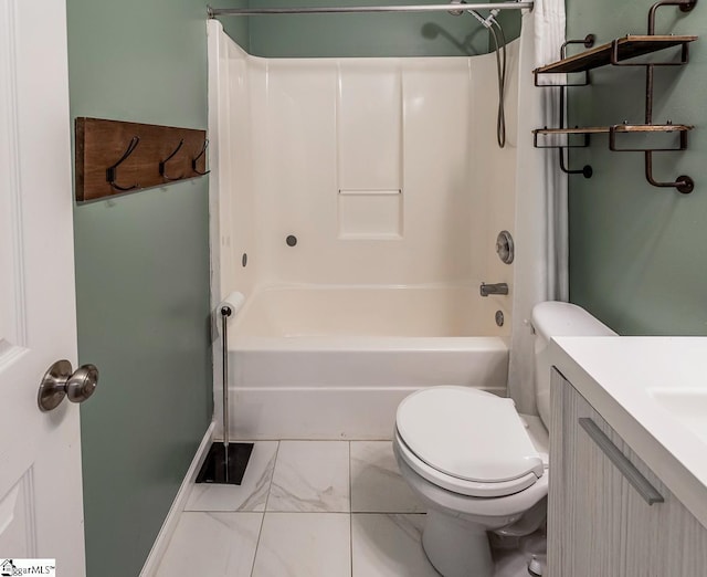 350 Hamilton Pkwy, Easley, SC 29642 - full bath with toilet, vanity, marble finish floor, and bathtub / shower combination