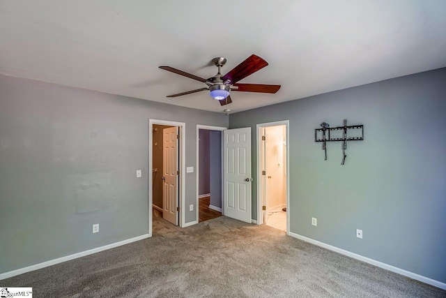 350 Hamilton Pkwy, Easley, SC 29642 - unfurnished bedroom featuring carpet floors, baseboards, ceiling fan, and ensuite bath