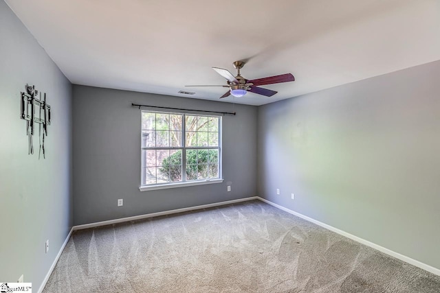 350 Hamilton Pkwy, Easley, SC 29642 - unfurnished room featuring carpet flooring, visible vents, baseboards, and ceiling fan
