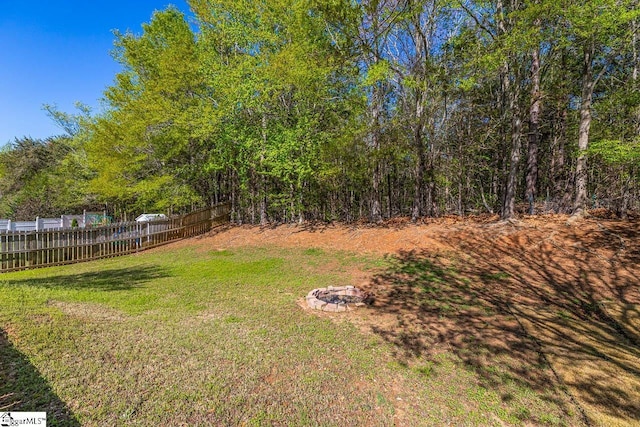 350 Hamilton Pkwy, Easley, SC 29642 - view of yard featuring an outdoor fire pit and fence