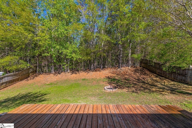 350 Hamilton Pkwy, Easley, SC 29642 - wooden terrace with a fenced backyard and a lawn