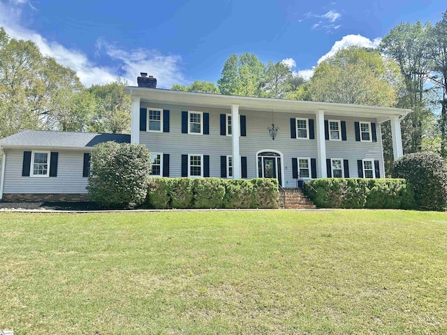 102 Buckingham Ct, Easley, SC 29640 - view of front of property with a front lawn and a chimney