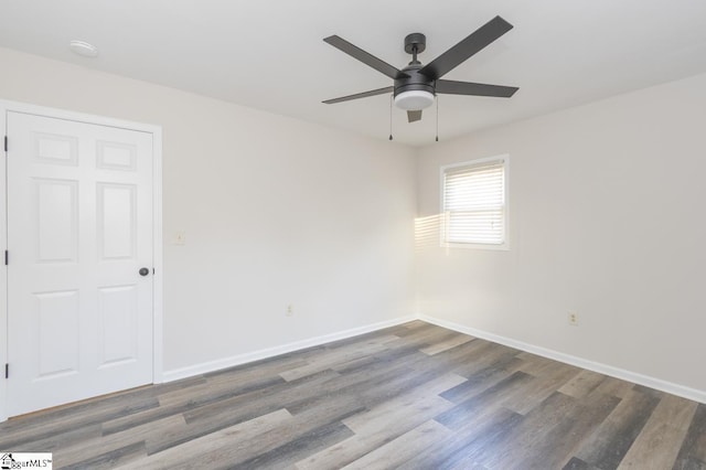 309 Frank St, Easley, SC 29642 - unfurnished room with baseboards, a ceiling fan, and wood finished floors