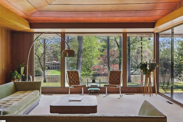 sunroom featuring visible vents