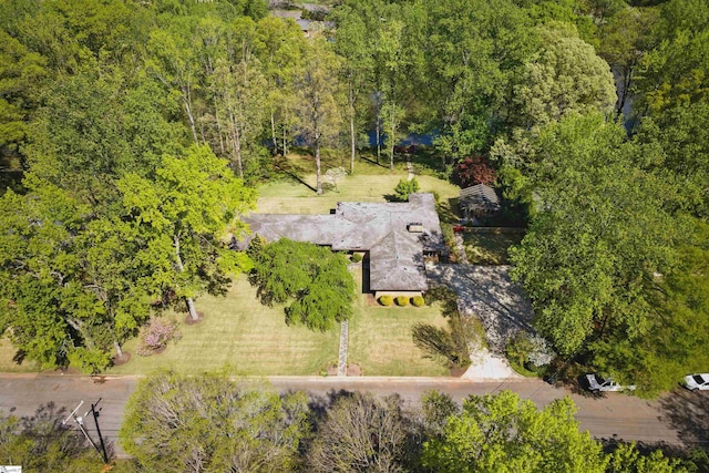 aerial view featuring a view of trees