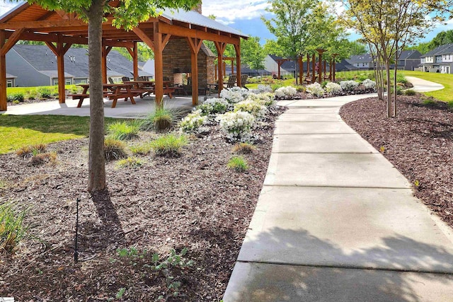 view of home's community featuring a gazebo and a residential view