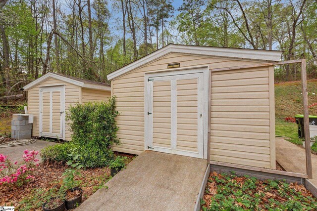 view of shed