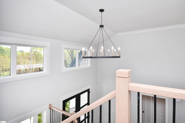 interior details with a notable chandelier
