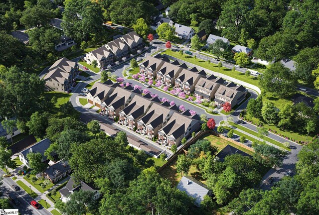 bird's eye view with a residential view