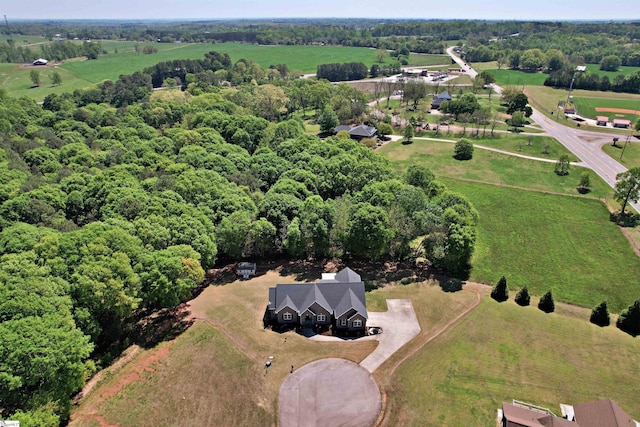 aerial view featuring a rural view
