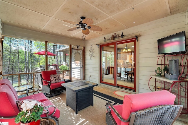 323 Long Reach Dr, Salem, SC 29676 - sunroom featuring ceiling fan