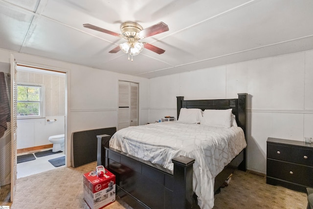 525 Firetower Rd, Williamston, SC 29697 - bedroom with a closet, ceiling fan, and ensuite bath