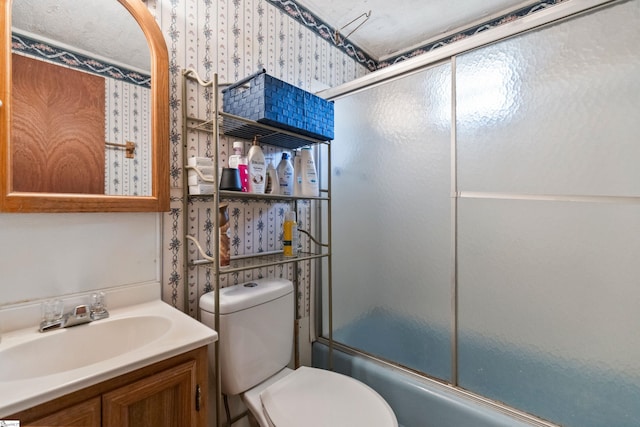525 Firetower Rd, Williamston, SC 29697 - full bathroom with combined bath / shower with glass door, vanity, and toilet
