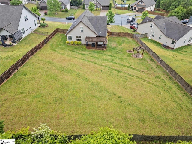 aerial view with a residential view