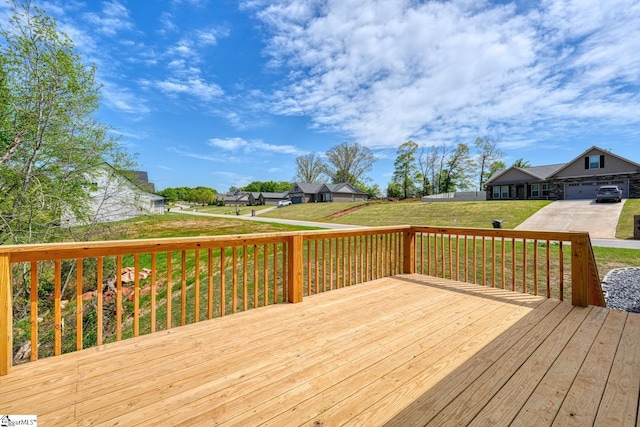 deck featuring a yard