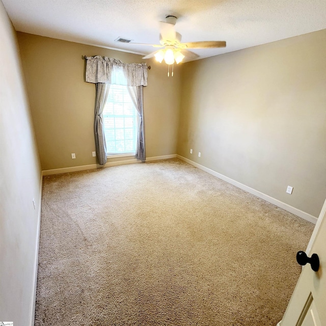 670 Secretariat Dr, Boiling Springs, SC 29316 - unfurnished room featuring baseboards, carpet flooring, a textured ceiling, visible vents, and ceiling fan