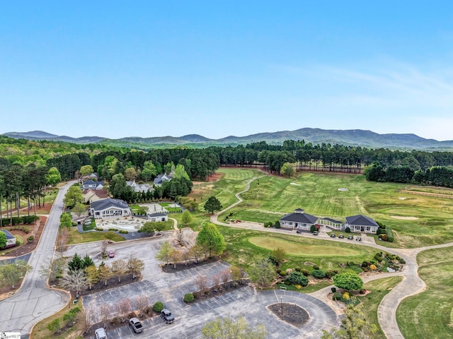 bird's eye view with a mountain view