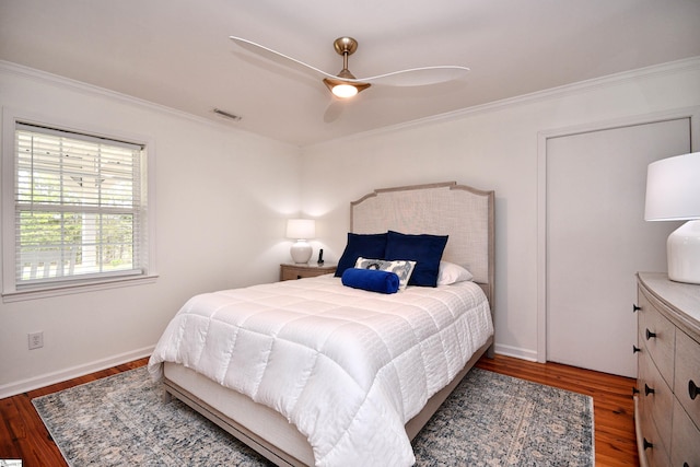 1337 Millrock Church Rd, Gray Court, SC 29645 - bedroom with visible vents, crown molding, and wood finished floors