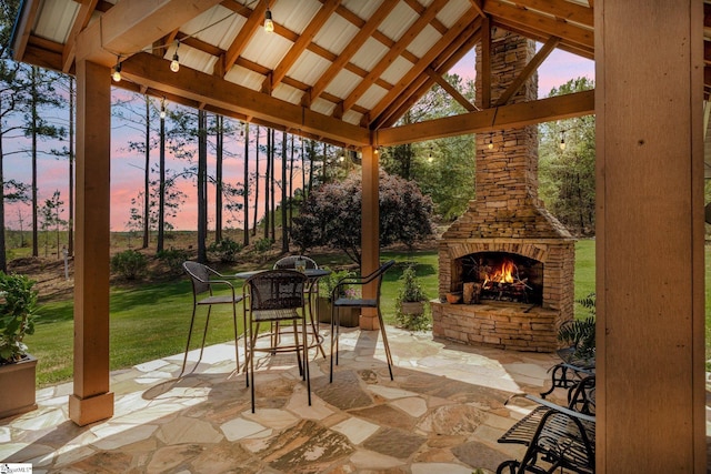 1337 Millrock Church Rd, Gray Court, SC 29645 - view of patio with a gazebo and an outdoor stone fireplace