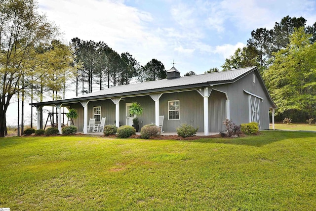 1337 Millrock Church Rd, Gray Court, SC 29645 - view of front facade featuring a porch, metal roof, and a front yard