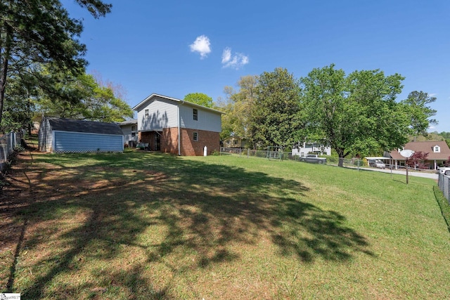 407 Rotterdam Rd, Easley, SC 29640 - view of yard with a storage shed, a fenced backyard, and an outbuilding