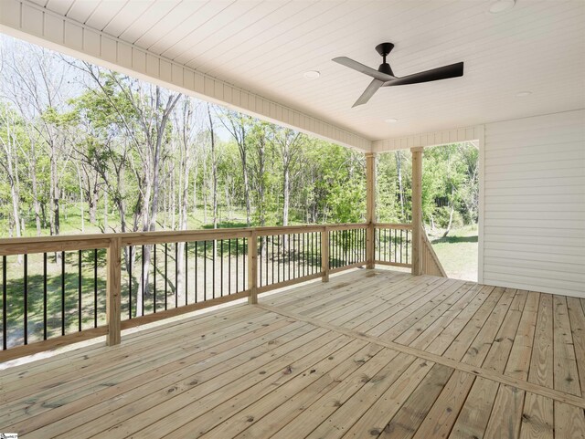 242 Queensbury Way, Spartanburg, SC 29302 - wooden deck featuring ceiling fan