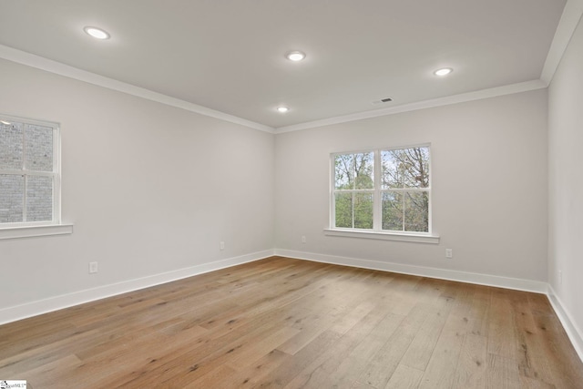 47 Park Vista Way, Greenville, SC 29617 - spare room with recessed lighting, light wood-style flooring, baseboards, and crown molding