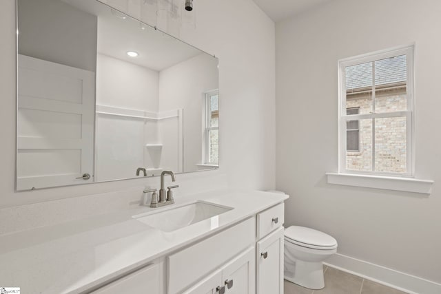 47 Park Vista Way, Greenville, SC 29617 - bathroom featuring tile patterned floors, vanity, baseboards, and toilet