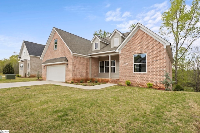 47 Park Vista Way, Greenville, SC 29617 - view of front of property featuring a front yard, a shingled roof, a garage, brick siding, and driveway