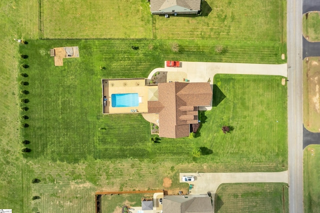 aerial view of a pool area