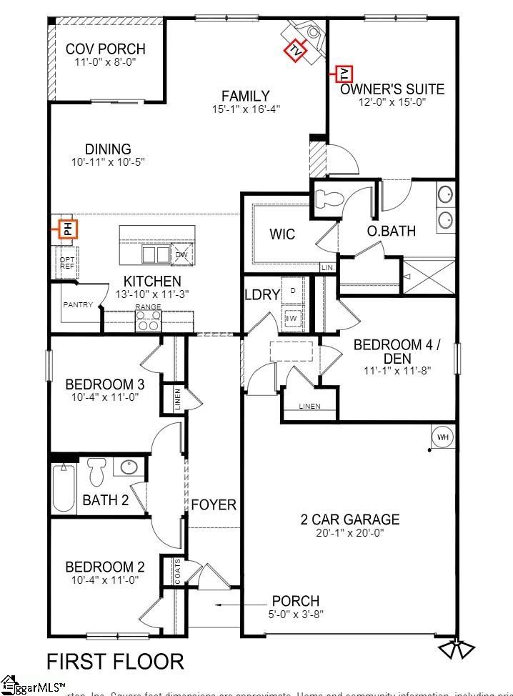 1416 Slades St Lot 0332, Woodruff, SC 29388 - plan