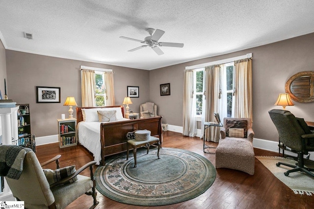 406 N Main St, Fountain Inn, SC 29644 - bedroom with baseboards, visible vents, multiple windows, and a textured ceiling