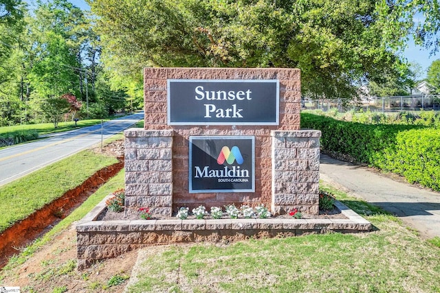 view of community sign