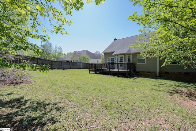 38 River Park Ln, Taylors, SC 29687 - view of yard with fence and a deck