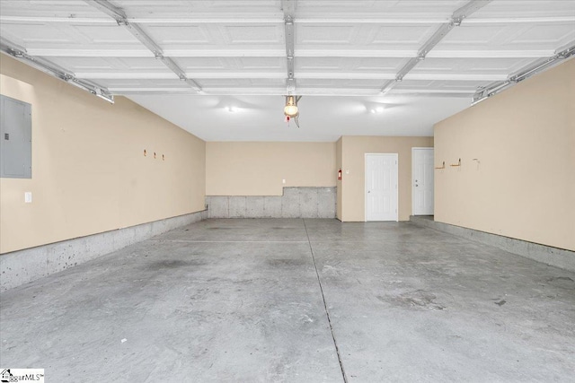 garage with electric panel