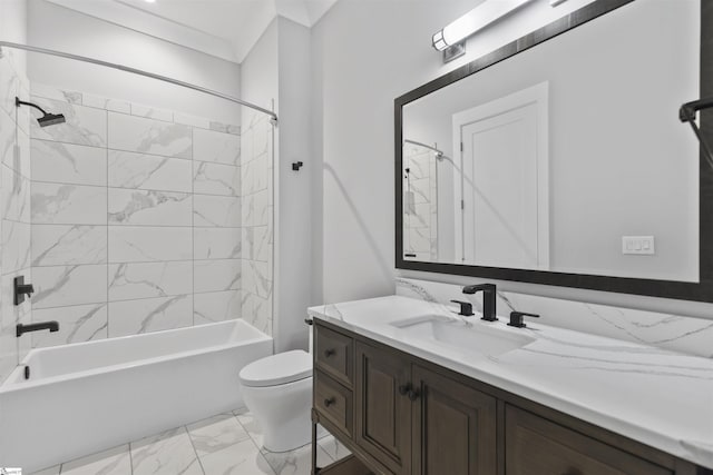 110 N Markley St Unit 304, Greenville, SC 29601 - full bathroom with marble finish floor, vanity, toilet, and shower / washtub combination