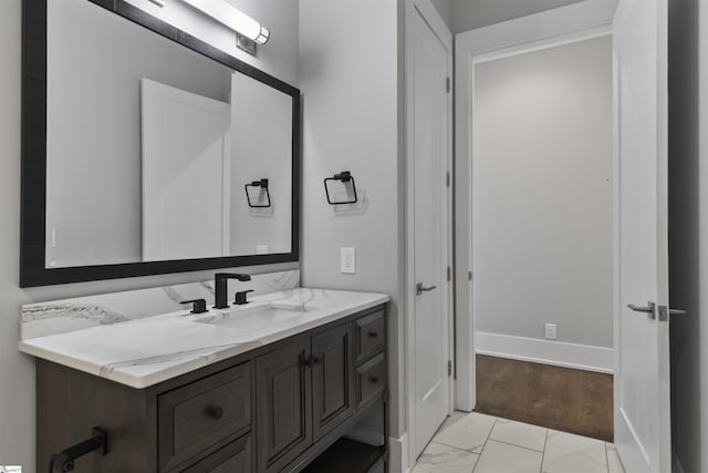 110 N Markley St Unit 304, Greenville, SC 29601 - bathroom with marble finish floor, baseboards, and vanity