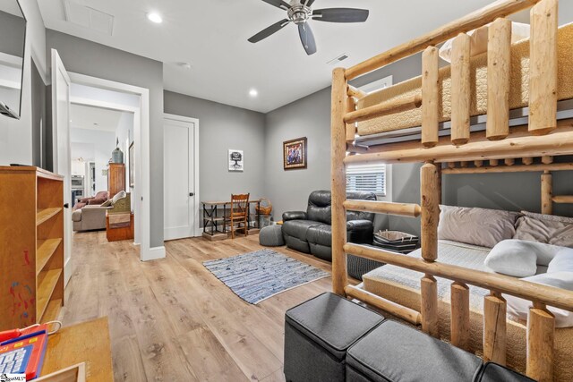 1359 Martin Creek Rd, Seneca, SC 29678 - bedroom with baseboards, light wood-style floors, visible vents, and recessed lighting