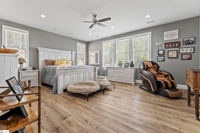 1359 Martin Creek Rd, Seneca, SC 29678 - bedroom with recessed lighting, baseboards, visible vents, and light wood-type flooring