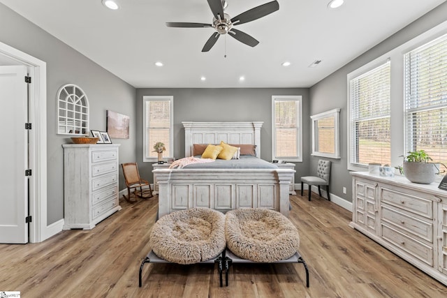 1359 Martin Creek Rd, Seneca, SC 29678 - bedroom featuring baseboards, light wood-type flooring, and recessed lighting