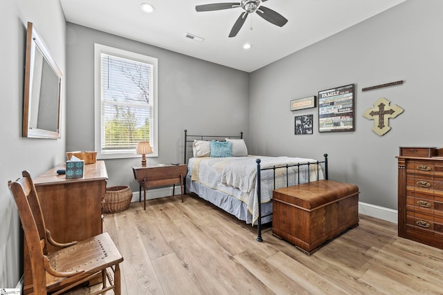 1359 Martin Creek Rd, Seneca, SC 29678 - bedroom featuring baseboards, recessed lighting, visible vents, and light wood-type flooring